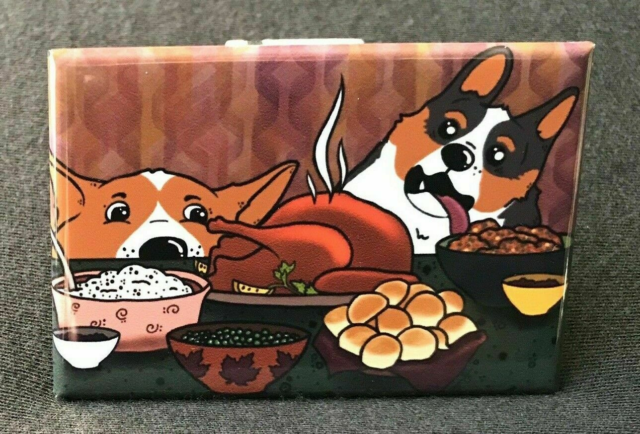 Corgi Thanksgiving Magnet Funny Handmade Holiday Dog Gift And Kitchen Home Decor