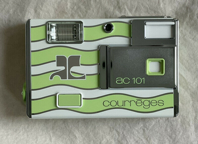 Vintage 80s Minolta Disc Camera Andre Courreges Paris Design Green Made In Japan