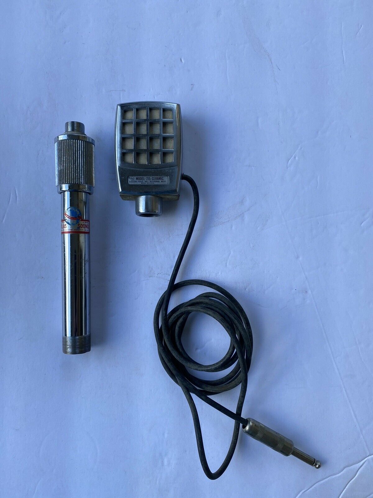Vintage Electro-voice Model 715 Ceramic Microphone W/ Atlas Sound Stand Post